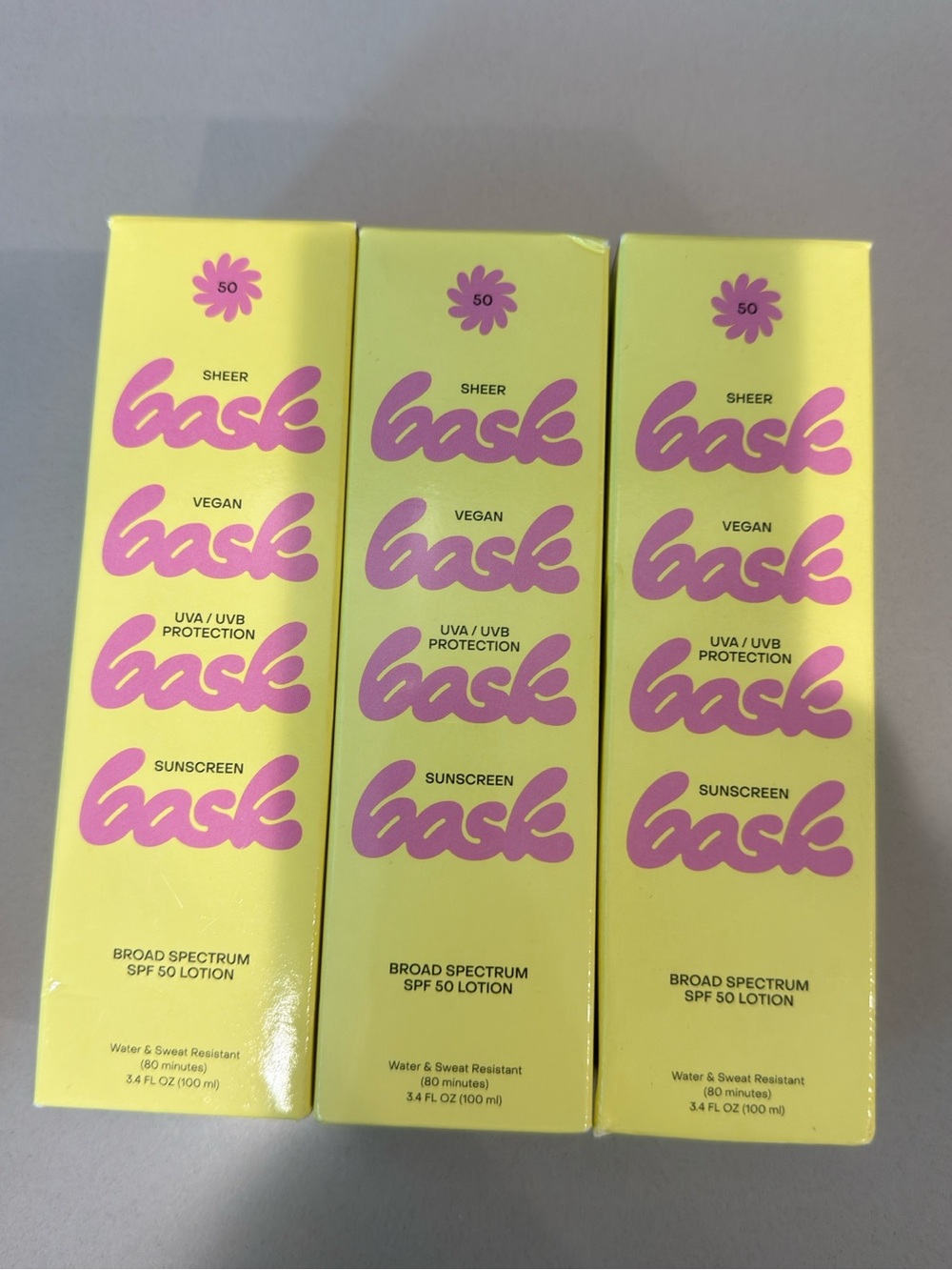 Bundle of 3: Bask SPF 50 Sheer Moisturizing Sunscreen Lotion - 3.4 fl oz